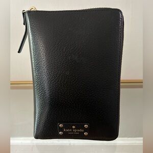 Kate Spade black leather refillable planner